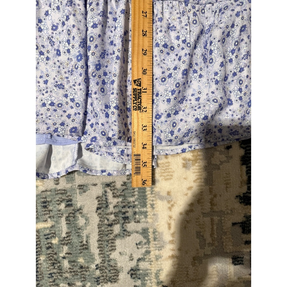 Hyacinth House Blue Floral Ric-Rac Trim Tiered Mini Babydoll Dress Womens XL - Picture 5 of 5